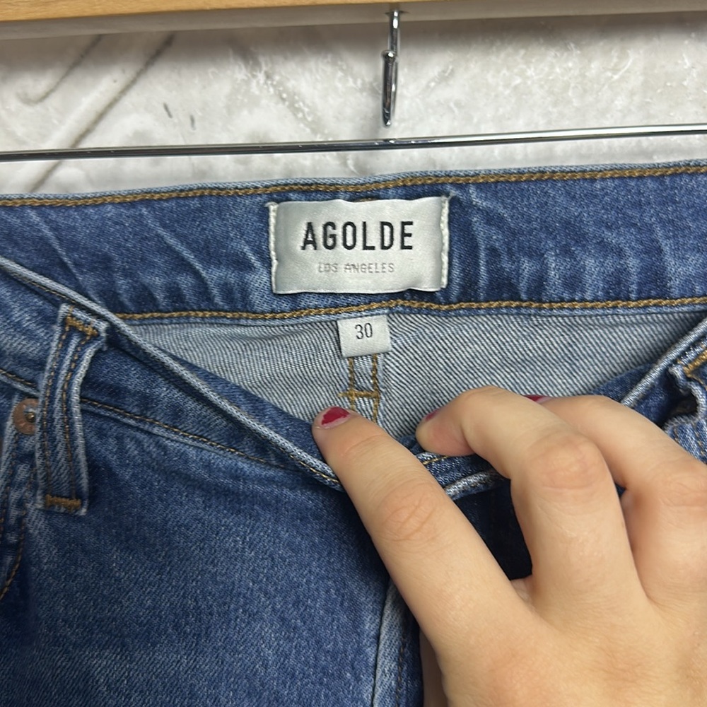 Agolde Blue Straight Jeans Classic Style - Picture 2 of 5